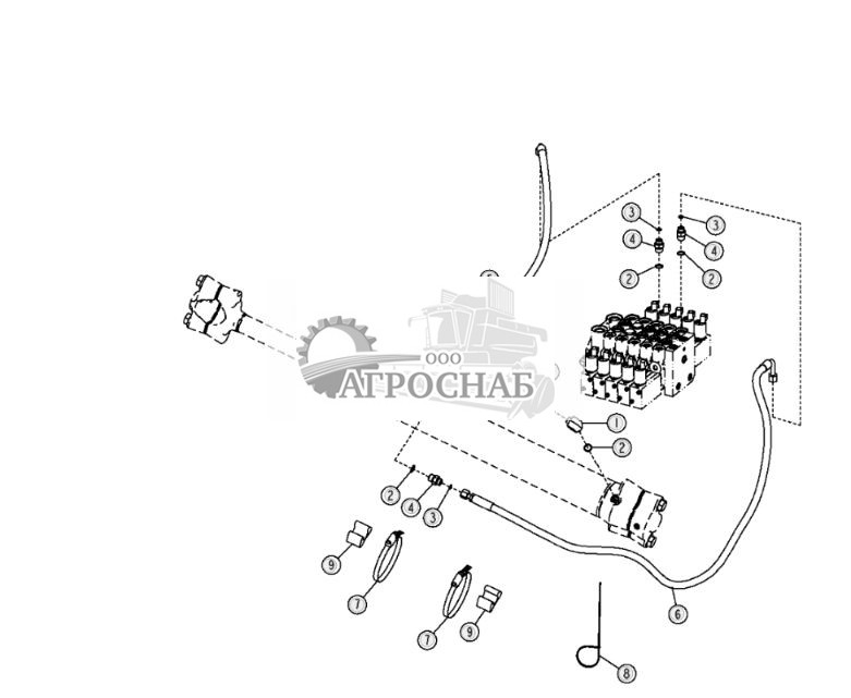 Шланги цилиндра бокового смещения круга (Grade Pro) - ST3711 733.jpg